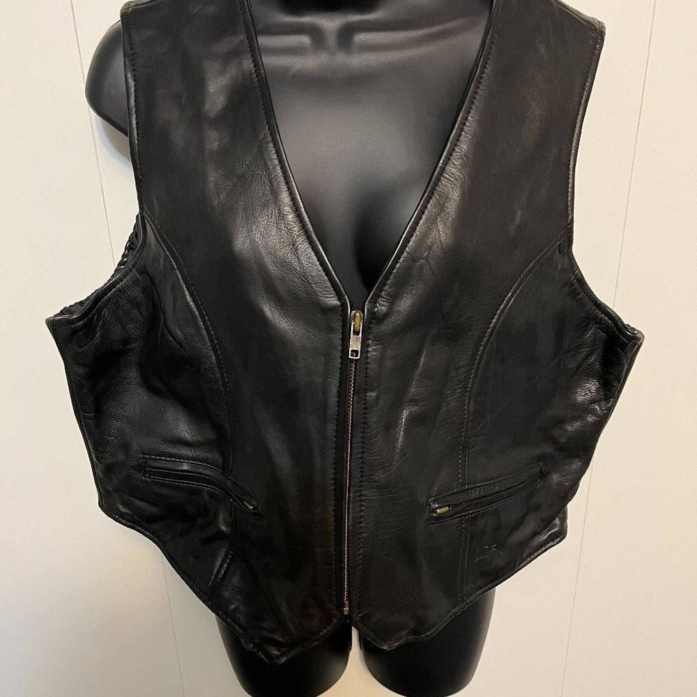 Leather Biker Vest XXL